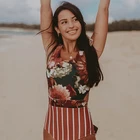 New Design Summer Ladies Flower Pattern Beachwear Zip Back Cover Up Bikini Beachwear