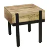 Industrial Mango Wood With Iron Frame 1 Drawer Living Room End Table