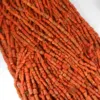 Natural coral 8x6mm tube smooth gemstone 18 inch strand beads