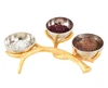 Best Selling Handicraft 3 Piece with Brass Stand Hammered Dry Fruit Stainless Steel Bowl