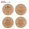 GoActive Custom Printed Natural Round Cork Wooden Coaster Placemat Set / Cork Trivet Set / Cork Hot Pad