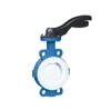 COVNA DN200 8 inch PN16 PTFE Lined Wafer Type Cast Iron Handle Butterfly Valve