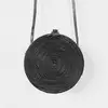 Beautiful black simple round handmade rattan handbag for sale