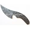 Custom Handmade Damascus Curved Skinner Blank Blade Full tang overall length 7.5 inches with filework Raindrop pattern