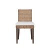 Patio Rattan Dining Chair with Cushions Outdoor Wicker Garden Lawn Chair