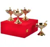Indian Designer Gold and Silver Plated Brass Ice Cream Bowl Set 8 Pieces Gifts