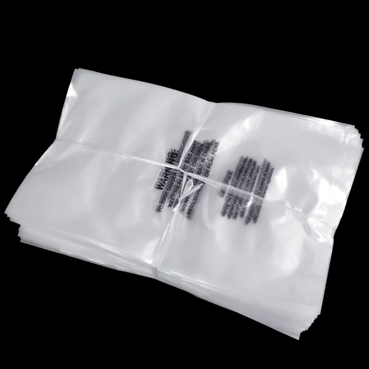 custom printed ldpe plastic flat poly bag with suffocation