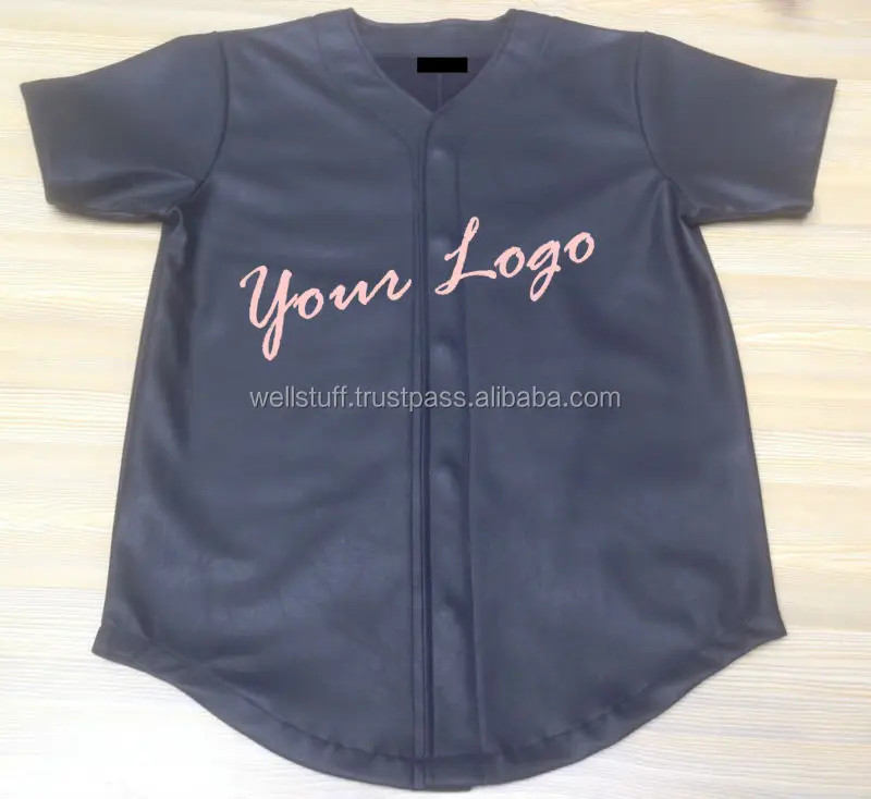 Leather baseball jersey / Leather baseball shirt with custom design and