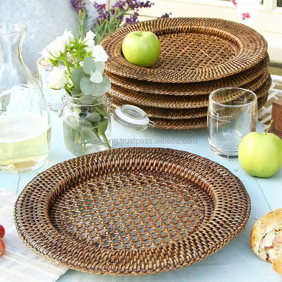 Vietnam Bamboo Rattan Charger Plate Buy Red Square Charger Plate