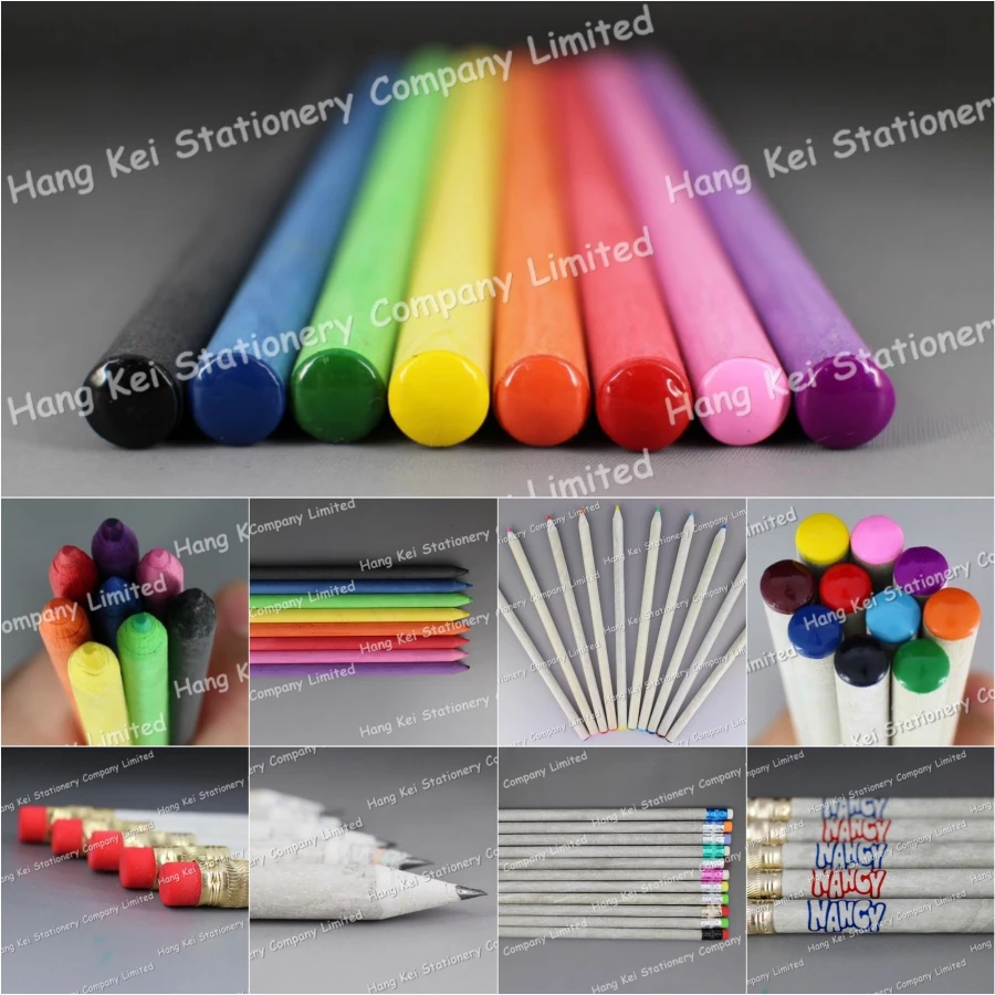 Eco-friendly school standard dipped color paper pencil set