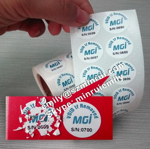 Custom Round Quality Inspected Warranty Calibration Seal Stickers,Tamper Evident Security