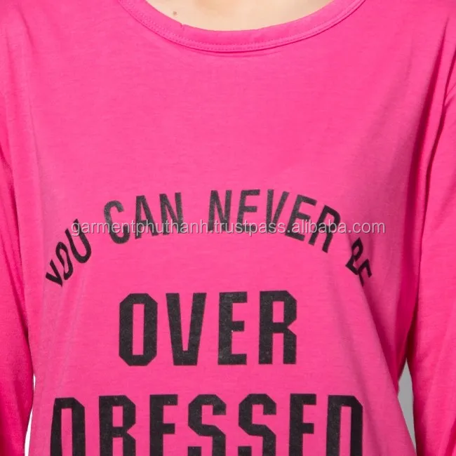 Lady t-shirt ,long sleeve t shirt , round neck t shirt for young lady