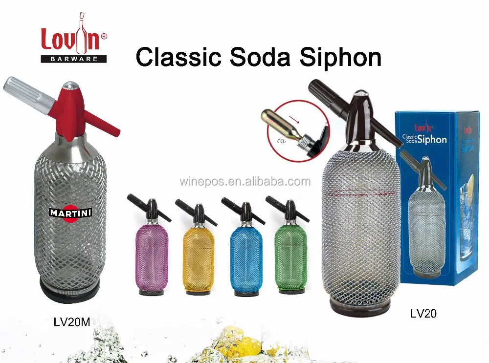 soda siphon,clear glass bottle, lovin soda siphon, cocktail pos