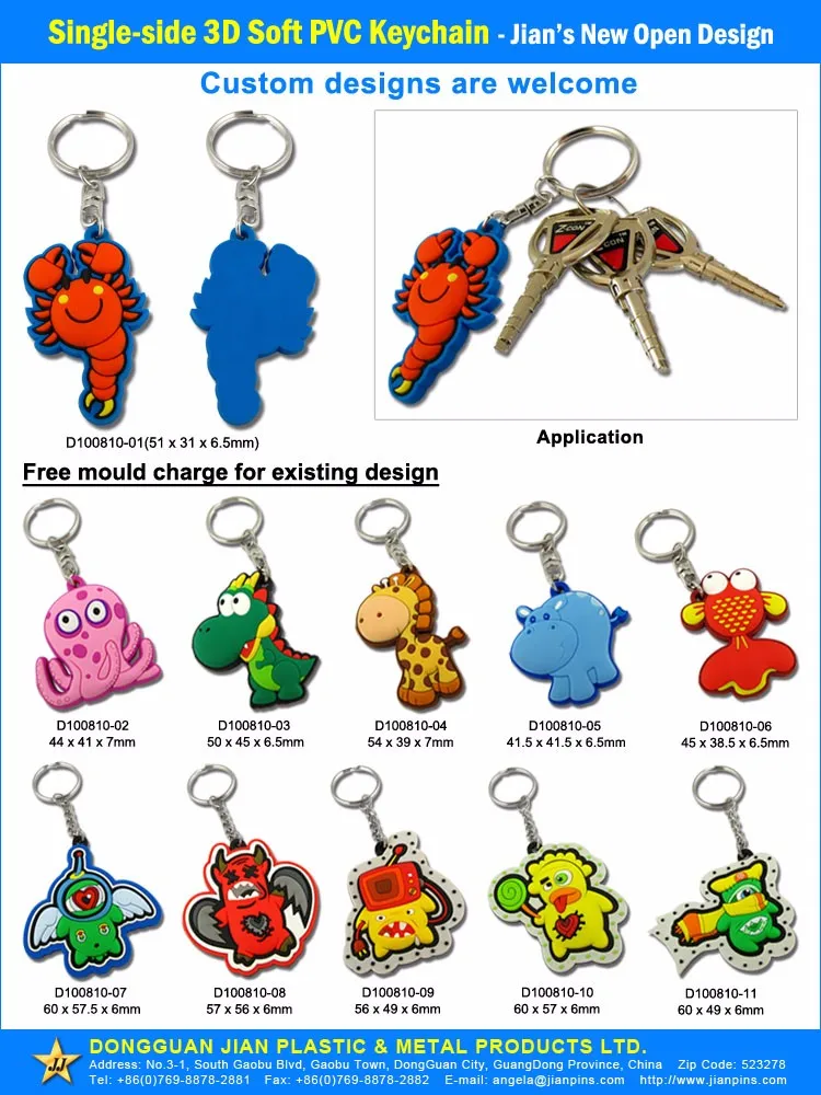 Singapore Popular Front Singleside 3d Soft Pvc Rubber Keychain Buy