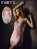 Miorre Soft Lace Fabric Combed Cotton Elegant Women Nightgown Sleepwear