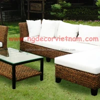 Corner Water Hyacinth Living Sofa Set