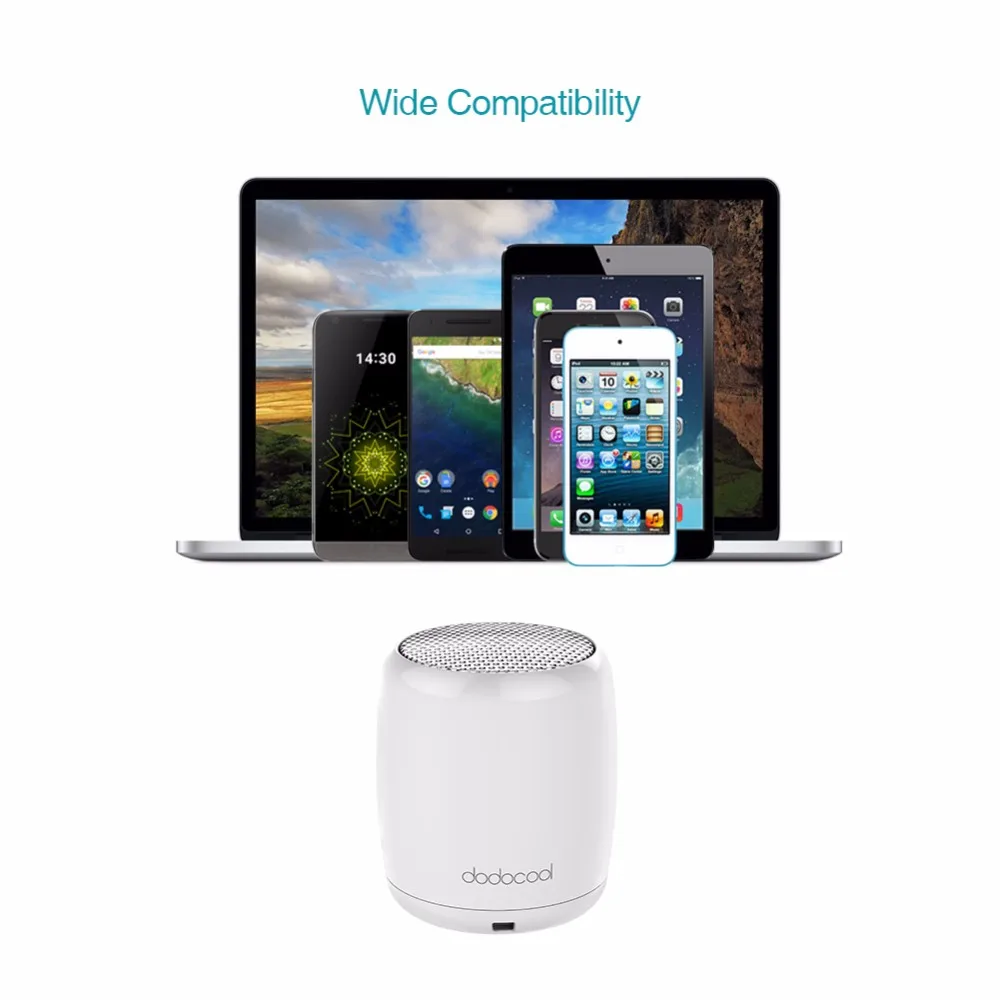 dodocool Mini Wireless Speaker with Selfie Remote Control Built-in Mic Rechargeable Range Low Harmonic Distortion DA84-1 - ANKUX.COM