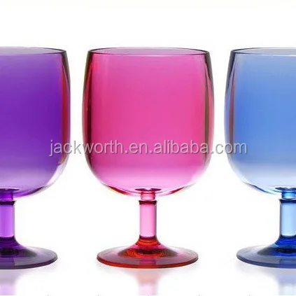 JD0682-04 Acrylic Goblet - Colorful Stackable Wine Stem  Stacking Wine Goblet  Plastic Drinkware  Party Supplies