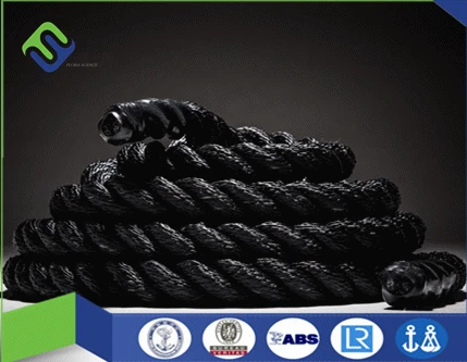 Florescence battle rope, both ends with black heat shrink caps