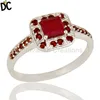 Natural Ruby And Garnet Gemstone Ring 925 Sterling Silver Fashion Rings Wholesale Indian Fine Silver Jewelry