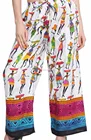 designer women girls printed buttom border pants trousers divider palazzo