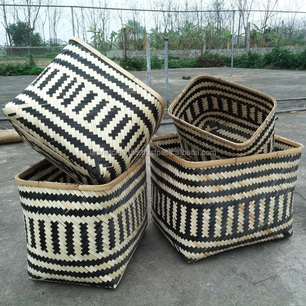 decorative bamboo baskets weaving