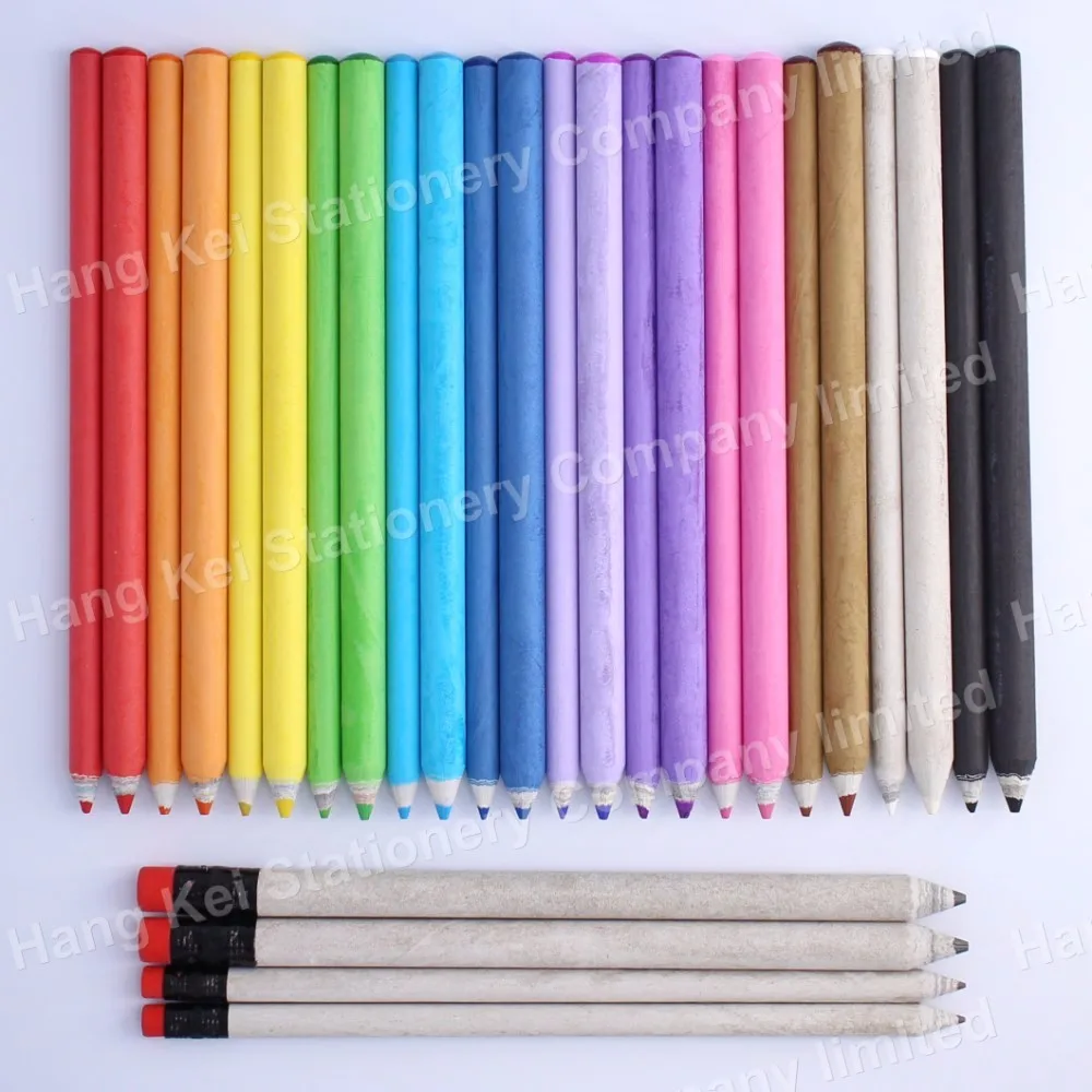 Eco-friendly school standard dipped color paper pencil set