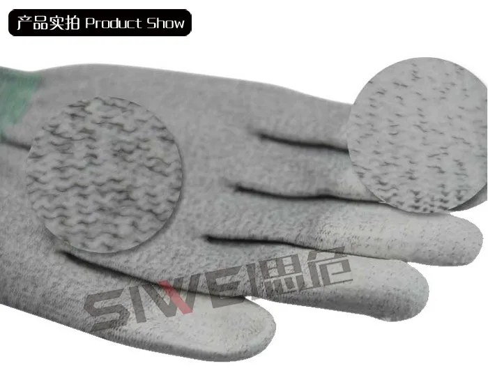 SEEWAY 13 Gauge Seamless Knitted Carbon Fiber ESD Hand Gloves For Electronics Working