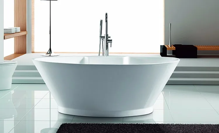 Freestanding oval shape bathtub,100% Acrylic Bath Tub, High Glossy White with cUPC certificate