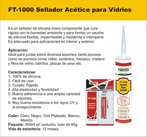 acetic,butanol finotech-1000 sellador acetico para vidrios