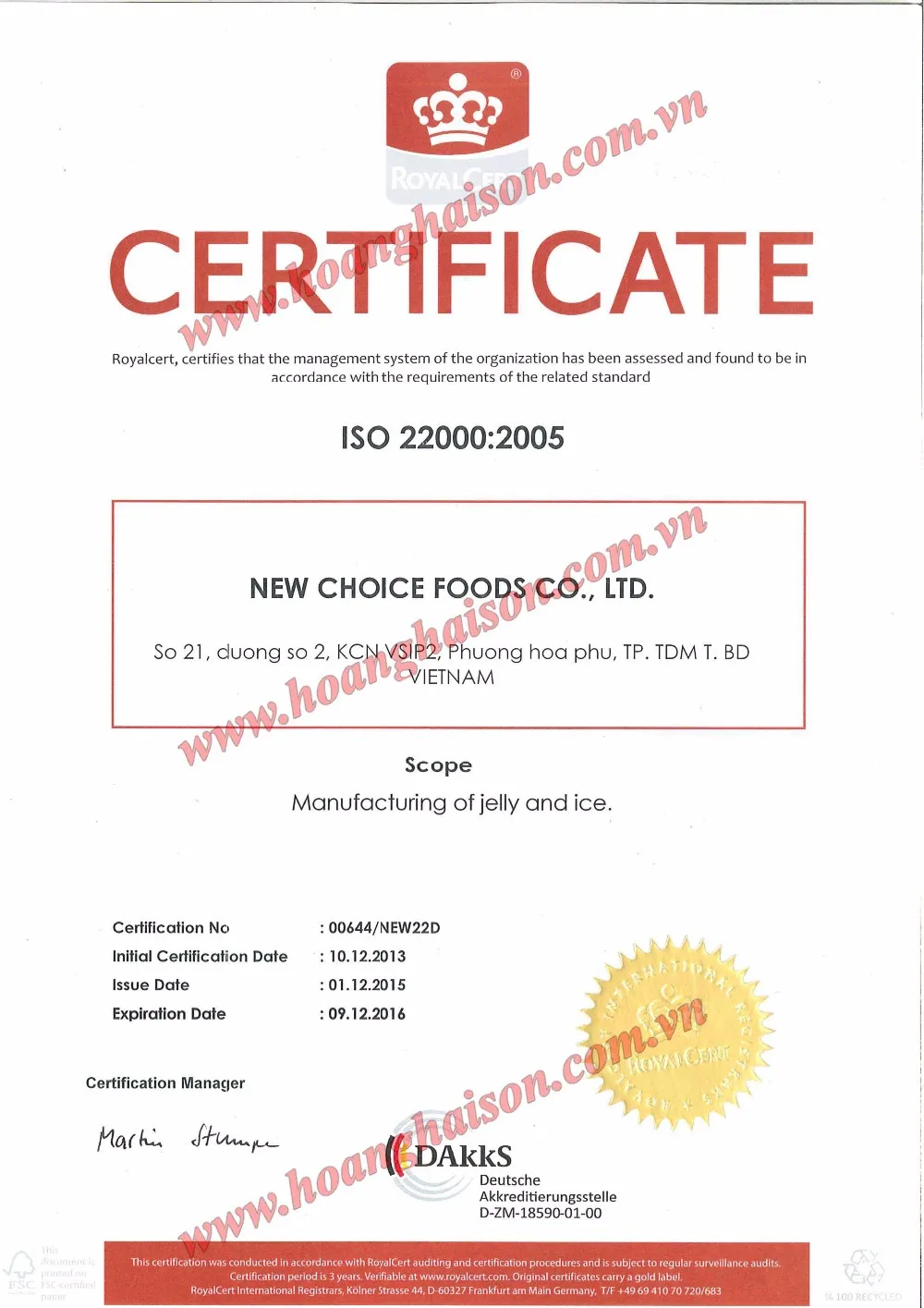 certificate gmp