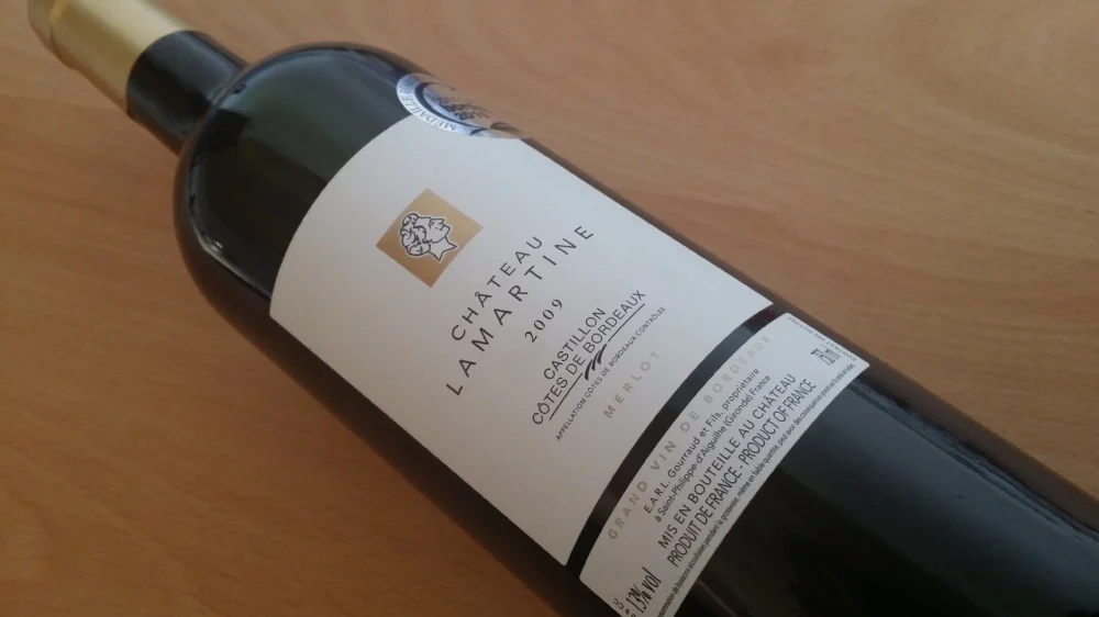 红色法国葡萄酒酒庄 lamartine castillon cotes de bordeaux aoc