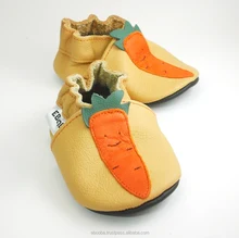 Soft sole baby shoes Leather chaussons Krabbelschuhe orange carrot yellow 2 3 years ebooba