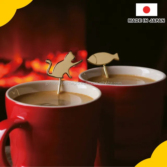high quality and pretty christmas gift coffee spoons with cat