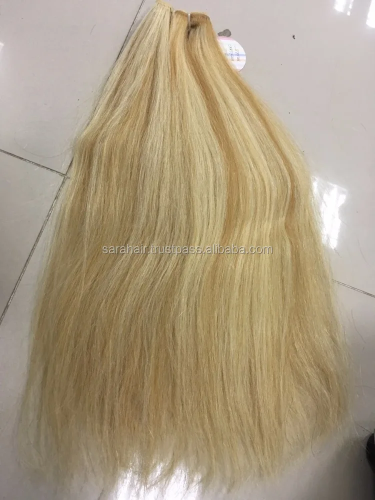 Straight Vietnamese Hair Chestnut Mix Color Brown Blonde Hair