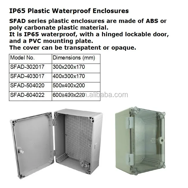 IP66 IP65 Outdoor Plastic and Metal Waterproof Enclosure