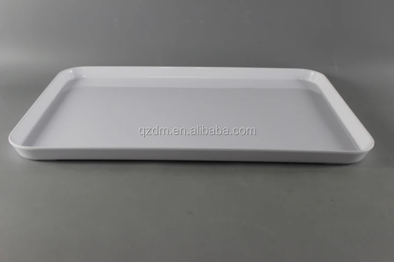 Hotel ware Melamine White Tray Plastic Servring Tray 30x21cm