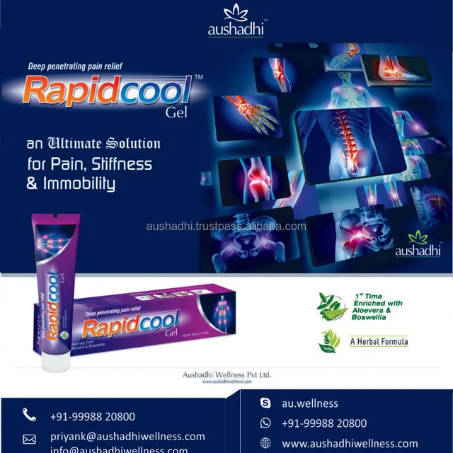 cooling effect rapidcool pain relief gel with gultheria fragrans