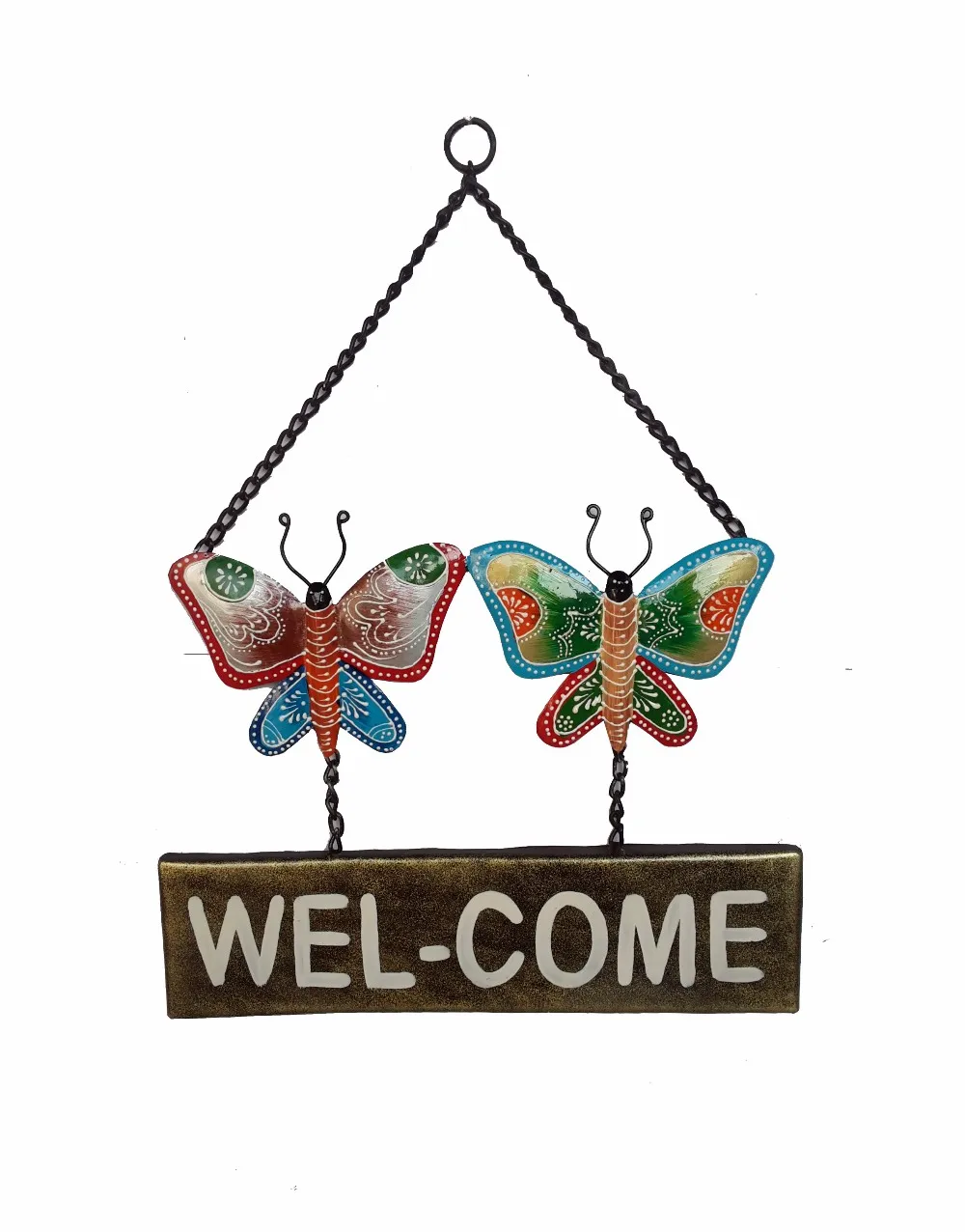 iron painted butterfly welcome wall decor