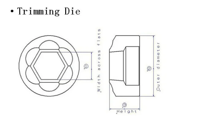 Custom Coating TIN Hex Trimming Die M2 For Screw Header