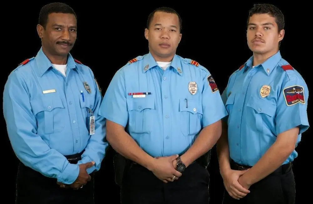 blue security uniform