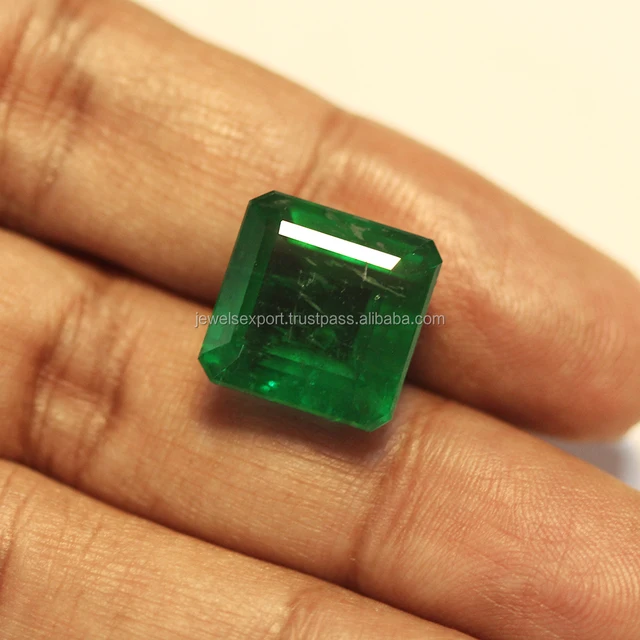 aaaa grade natural certified emerald cut zambian green emerald