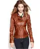 Brown Leather Jacket Women Clothing,girls best quality brown leather jacket