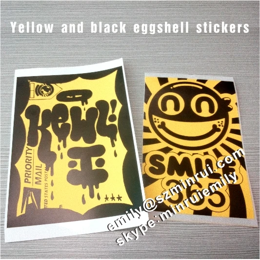 Custom Yellow Or Any Background Colors With Black Design Printed Vinyl