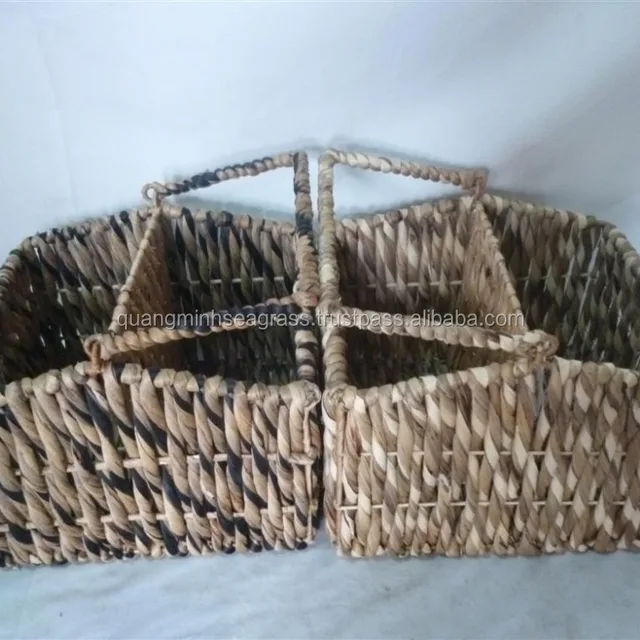 woven water hyacinth wine bottle basket beautiful wicker gift