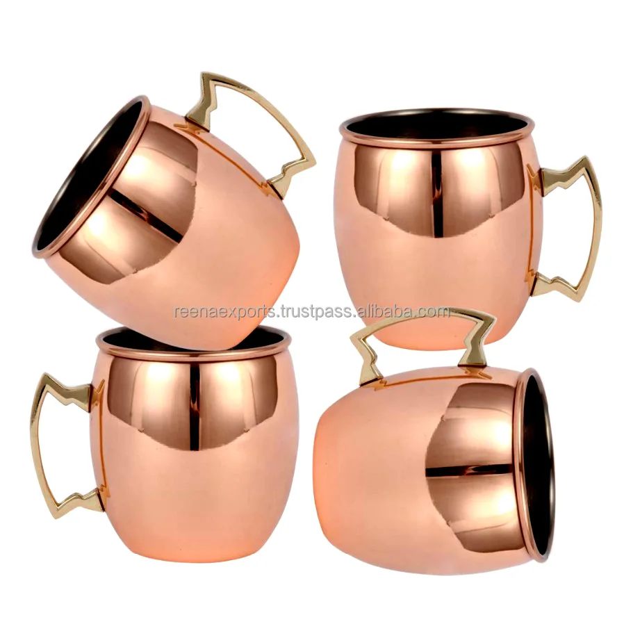 set of 4 pure copper moscow mule mug 16 ounce with custom