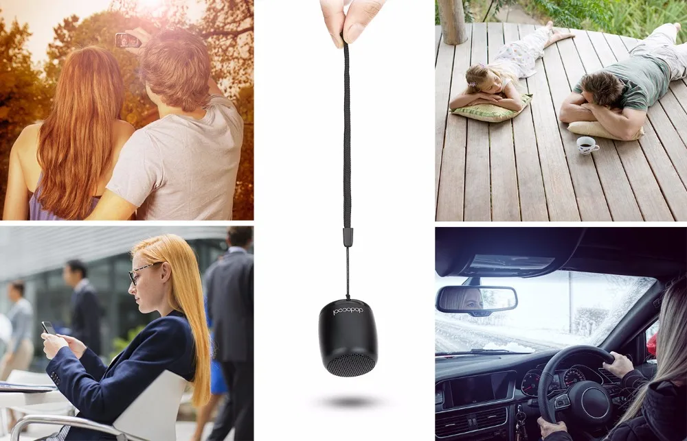 dodocool Mini Wireless Speaker with Selfie Remote Control Built-in Mic Rechargeable Range Low Harmonic Distortion DA84-1 - ANKUX.COM