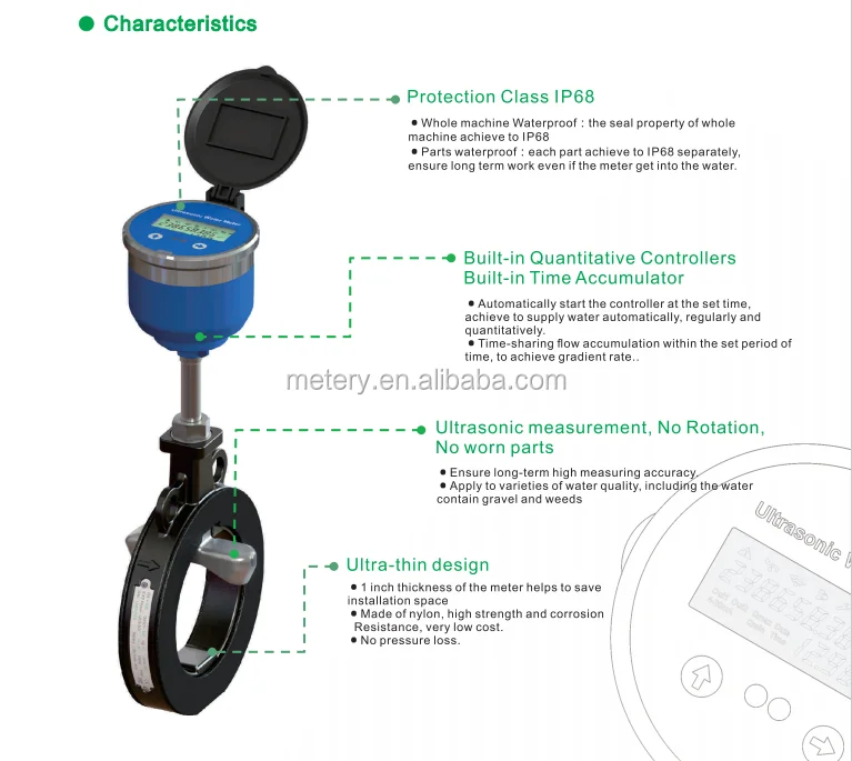 Insertion Water Meter For Agricultural Irrigation Ultrasonic Flow Meter