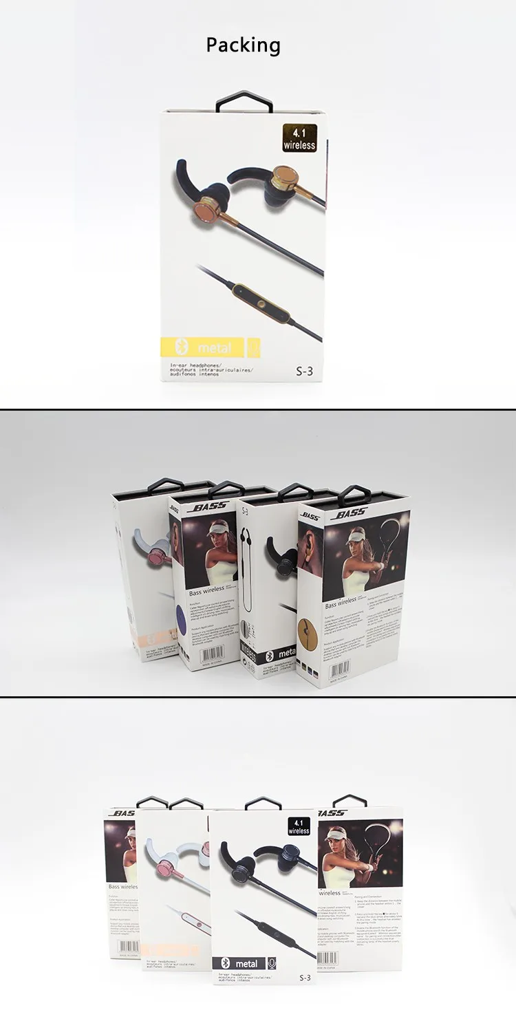Hot sale SNHALSAR S-3 Wireless sports Earphone, bluetooth earphones for mobile - ANKUX.COM