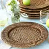 Round natural rattan charger plates